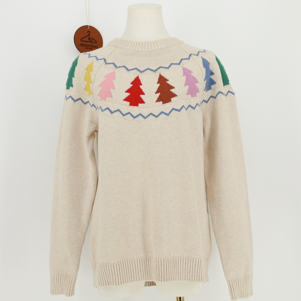 Hanna Andersson Festive Forest Fair Isle Christmas Tree Sweater Medium Cotton